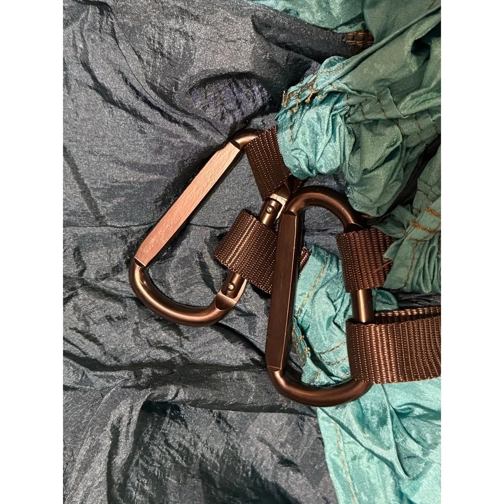 Anortrek‎ Blue/Sky Blue Parachute Hammock & Carabiners